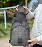 Тактический однолямочный рюкзак городской Tactic сумка барсетка слинг с системой molle на 6 л Black (095-black) - изображение 6