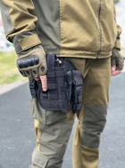 Набедренная тактическая кабура для пистолета Tactic универсальная кобура на пояс с карманом под магазин Черный (holster-1019-black) - изображение 4