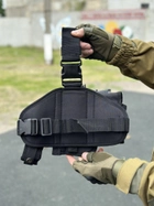 Настегнана тактична кобура для пістолета Tactic універсальна кобура на пояс з кишенею під магазин Чорний (holster-1019-black) - зображення 8