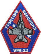 Нашивка Top Gun VFA-22 Fighting Redcocks US Air Force Blue Red US10 - зображення 1