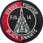 Нашивка F/A-14 Strike Fighter Black Knights US Air Force Red Black US6 - зображення 1