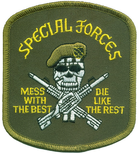 Нашивка Top Gun Special Forces Mess with the Best Patch Green US13 - зображення 1