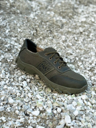 Літні шкіряні тактичні кросівки Побратим -12 з Гербом, Олива, розмір 42 - зображення 6