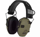 Активные наушники складные для защиты органов слуха Walker's Razor с креплениями OPS Core Чебурашки на баллистический шлем в комплекте оливковые - изображение 3