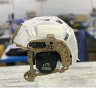 Защитный чехол для каски Клякса белый кавер на баллистический шлем типу Fast маскировочный с велкро панелями и вырезами для аксессуаров из Rip -Stop - изображение 1