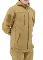 Тактическая куртка Eagle Soft Shell JA-01-0 с флисом Песок (Койот) 5XL - изображение 4
