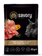 Влажный корм Savory для стерилизованных кошек Индейка с морковью в желе 85 г
