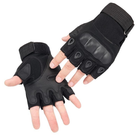 Тактичні рукавички з відкритими пальцями із захистом кісточок XL Чорні - зображення 3