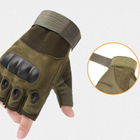 Тактические перчатки с открытыми пальцами с защитой костяшек XL Зеленые - изображение 1