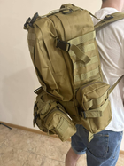 Рюкзак Тактический Армейский Зеленый Олива с подсумками и креплением 80л-85л - изображение 7