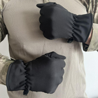 Водонепроницаемые зимние Перчатки SoftShell на флисе с Усиленными ладонями черные размер универсальный - изображение 2