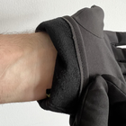 Водонепроницаемые зимние Перчатки SoftShell на флисе с Усиленными ладонями черные размер универсальный - изображение 5