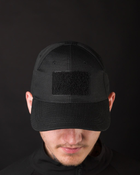 Чоловіча тактична кепка з липучкою для шеврона чорна - зображення 3