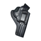 Кобура поясная для Револьвера 4" формованная с клипсой кожаная (чёрная) - изображение 1