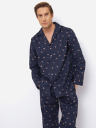 Піжама (сорочка + штани) чоловіча бавовняна Aruelle Benjamin pajama long L Темно-синя (5905616145136) - зображення 3