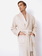 Szlafrok Aruelle Henry bathrobe L Kremowy (5905616144931) - obraz 3