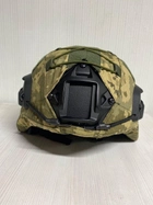 Кавер на тактический шлем FAST-MICH с ушами, в универсальном размере и с креплением для очков Пиксель - изображение 2