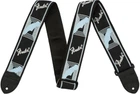 Ремінь для гітари Fender STRAP 2" MONOGRAMMED BLACK LIGHT GREY MEDIUM BLUE
