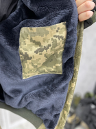 Чоловічий зимовий Бушлат-бомбер грета з хутряною підкладкою / Куртка з капюшоном піксель розмір L - зображення 4