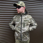 Мужская водонепроницаемая Куртка с липучками под шевроны / Ветровка с капюшоном пиксель размер XL - изображение 2