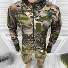 Мужская демисезонная Куртка SoftShell на флисе с капюшоном и липучками под шевроны мультикам размер XL - изображение 1