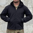 Мужская демисезонная Куртка с капюшоном Softshell Shark Skin 01 на флисе до -10°C черная размер L - изображение 2