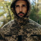 Чоловіча зимова Куртка з капюшоном та флісовою підкладкою / Бушлат на синтепоні піксель розмір 64 - зображення 4