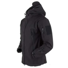 Чоловіча демісезонна Куртка з капюшоном Softshell Shark Skin 01 на флісі до -10°C чорна розмір XL - зображення 1