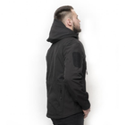 Мужская демисезонная Куртка с капюшоном Softshell Shark Skin 01 на флисе до -10°C черная размер XL - изображение 7