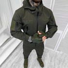 Демисезонный мужской Костюм Куртка с капюшоном + Брюки/Полевая Форма SoftShell олива размер L - изображение 1