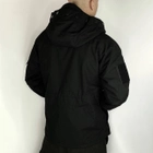 Мужская демисезонная Куртка с капюшоном рип-стоп на силиконе до -15°C черная размер XXXL - изображение 3