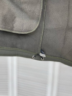 Утепленная мужская Куртка с капюшоном Softshell на флисе / Плотный Бушлат хаки размер XXL - изображение 7