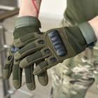 Тактичні повнопалі рукавички Tactic армійські рукавички із захистом кістячок розмір L колір Олива (pp-olive-l) - зображення 2