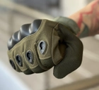 Тактичні повнопалі рукавички Tactic армійські рукавички із захистом кістячок розмір XL колір Олива (pp-olive-xl) - зображення 2