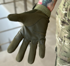 Тактичні повнопалі рукавички Tactic армійські рукавички із захистом кістячок розмір XL колір Олива (pp-olive-xl) - зображення 5