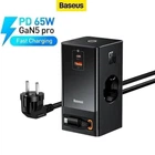 Сетевое зарядное устройство Baseus PowerCombo Digital PowerStrip 65W (2 AC + 1 USB + Type-C + Кабель Type-C) 1,5м (PSLR000301)