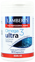 Дієтична добавка Lamberts Omega 3 Ультрачистий риб'ячий жир 1300мг 60 капсул (5055148410674) - зображення 1