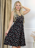 Sukienka letnia damska w kwiaty Merribel Ninella One size Czarna (5907621630416)