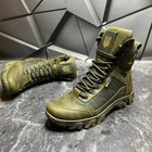 Мужские износостойкие Берцы с патриотическим принтом / Демисезонные ботинки с мембраной хаки размер 44 - изображение 2