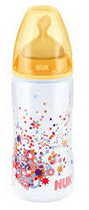Пляшка для годування Nuk Biberon First Choice Latex 1 M Жовта 300 мл (4008600073604) - зображення 1