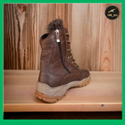 Тактические зимние кожаные берцы с мехом коричневые до -25, тактическая обувь 41 - изображение 3