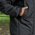 Чоловіча зимова Куртка Thermo-Loft на флісі із Липучками під шеврони чорна розмір 4XL - зображення 5