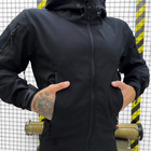 Мужской демисезонный Костюм Куртка + Брюки / Полевая форма Softshell с системой Вентиляции черная размер M - изображение 5