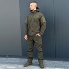 Костюм мужской на флисе Куртка + Брюки / Утепленная форма Softshell олива размер 2XL - изображение 4
