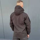 Костюм мужской на флисе Куртка + Брюки / Утепленная форма Softshell черная размер S - изображение 3
