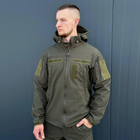 Костюм мужской на флисе Куртка + Брюки / Утепленная форма Softshell олива размер 2XL - изображение 6
