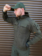 Мужская Флисовая Куртка с защитными накладками и вентиляционными пазухами олива размер M - изображение 1