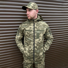 Мужская летняя Куртка с липучками под шевроны / Легкая Ветровка с капюшоном пиксель размер S - изображение 2