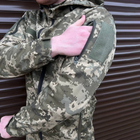 Мужская летняя Куртка с липучками под шевроны / Легкая Ветровка с капюшоном пиксель размер S - изображение 4