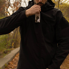 Утепленный мужской Костюм SoftShell на флисе / Комплект Куртка с капюшоном + Брюки черный размер L - изображение 3
